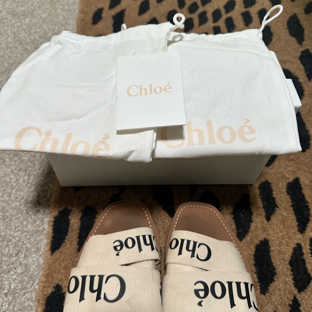 Chloe Woody Cream and Brown Slide Sandals with Wide Strap - Picture 3 of 6